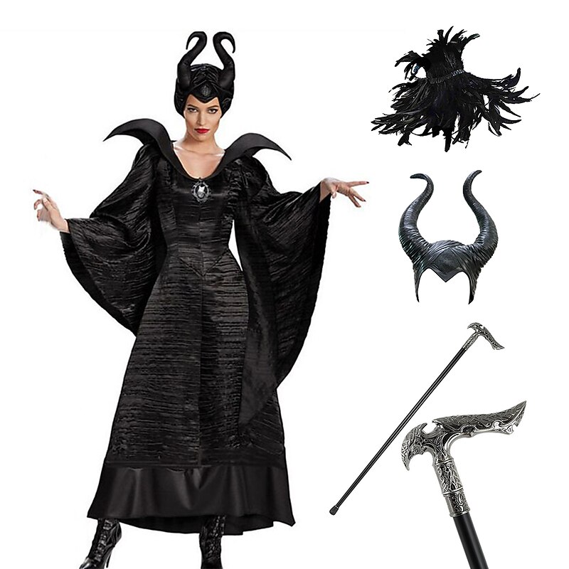 Maleficent Halloween Dress Cosplay Costume Halloween Props Cosplay Cosplay Adults' Women's Halloween Easy Halloween Costumes Dress Up