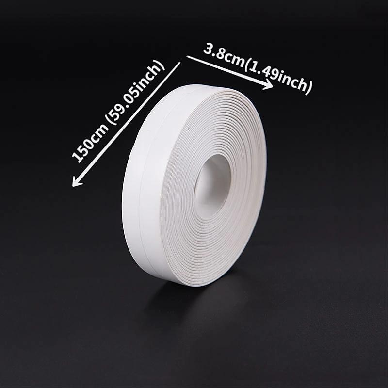 1roll Waterproof Mildew-proof Toilet Caulk Strip, Bathroom Self-adhesive Sealing Tape, Bathroom Waterproof Tape To Prevent Moisture And Mold, Beautiful Seam Stickers On The Edge Of The Bathroom Toilet3