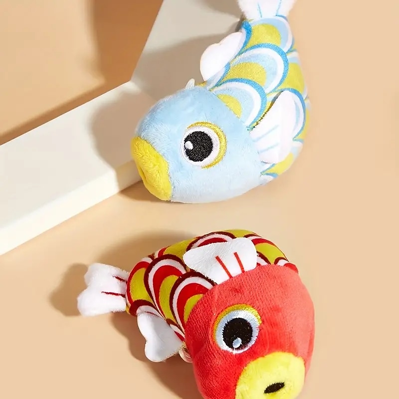 1pc Durable Koi Fish Plush Toy for Dogs - Interactive TeethGrinding Pet Toy with Random Color Design3