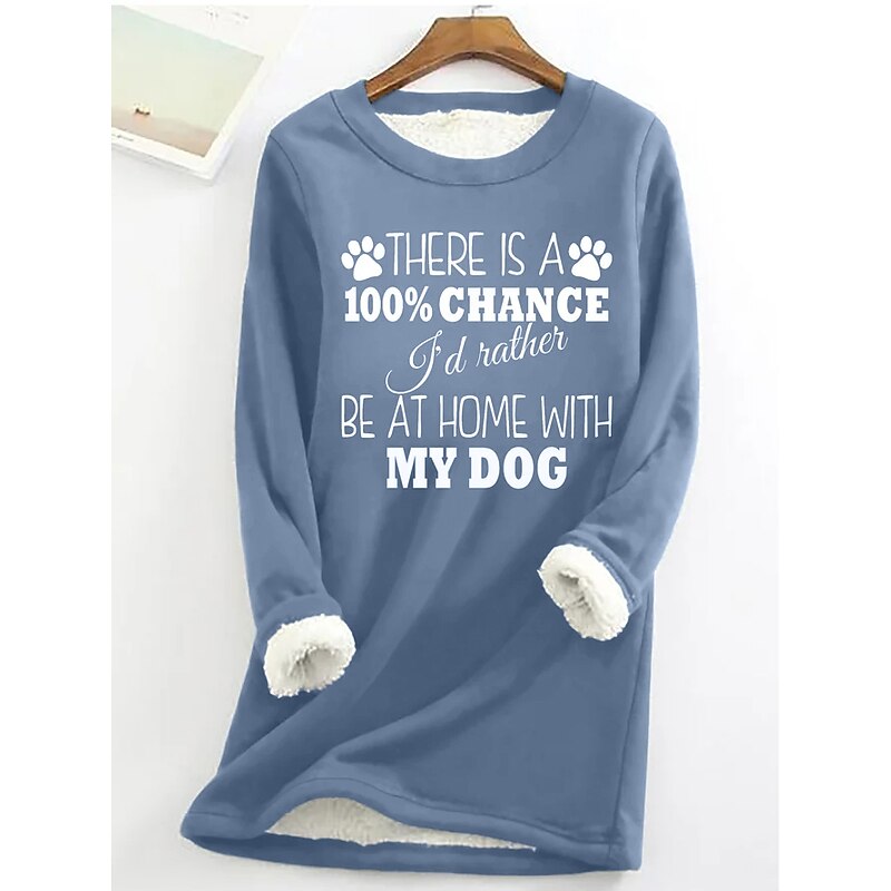 Women's Sweatshirt Pullover Sherpa Letter Casual Sports Warm Fuzzy Comfrt Round Neck Long Sleeve Top Micro-elastic Fall & Winter Comfrt Breathable Soft Fabric3