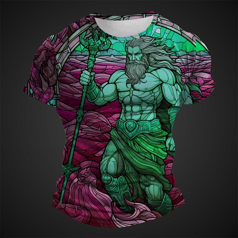 Men's Graphic Characters T Shirt Short Sleeve T shirt 3D Print Crew Neck Shirt Daily Designer Retro Vintage Sports Outdoor Holiday Going out Red Navy Blue Royal Blue Spring & Summer Clothing Apparel3