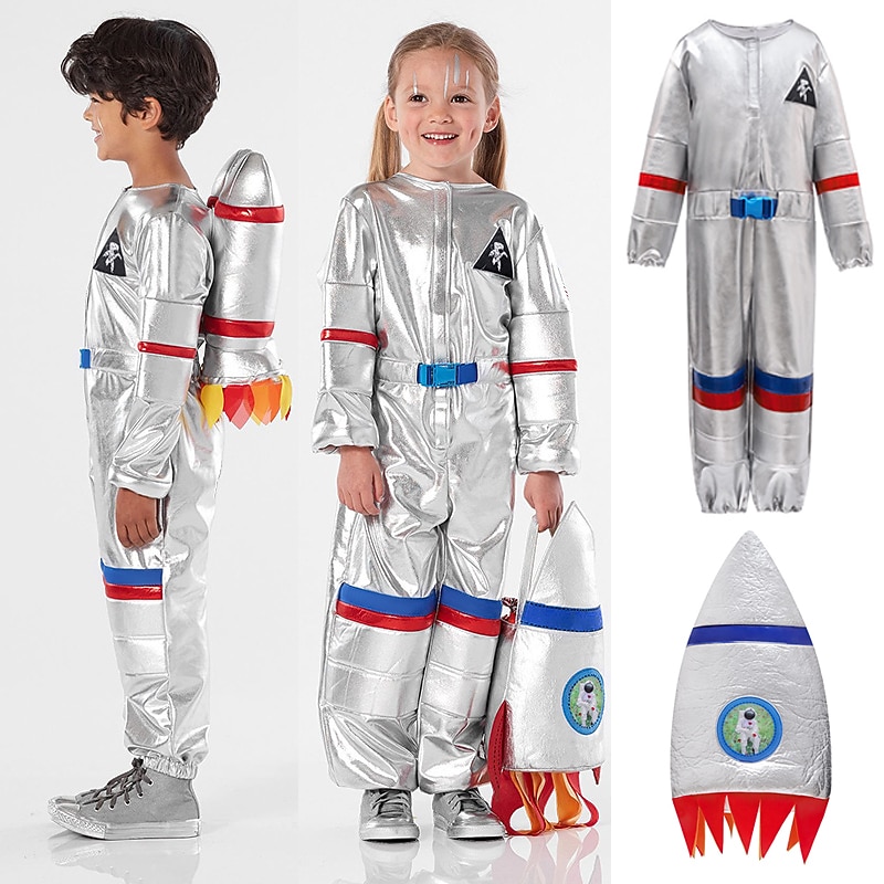Astronaut Onesies with Bag 2 PCS Kid's Boys Girls' Cosplay  Costume Carnival Performance Masquerade Easy Halloween Costumes World Book Day - Main Image