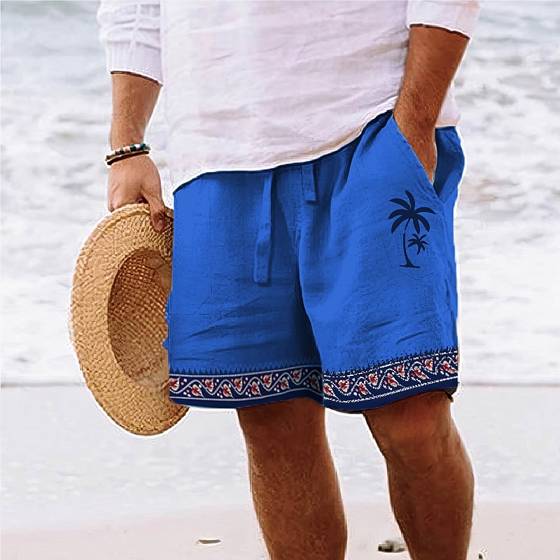 Men's Graphic Coconut Tree Geometry Shorts Summer Shorts Beach Shorts Mid Waist Streetwear Hawaiian Designer Casual Daily Holiday Drawstring Elastic Waist 3D Print Designer Clothing Apparel3