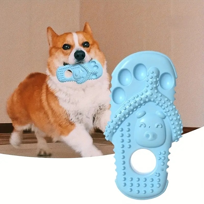 Durable Dog Squeaky Toy - Relieves Stress and Promotes Exercise with Slipper Shape Design