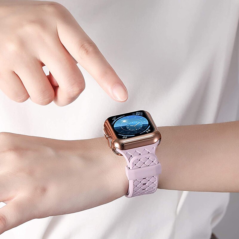 6 Pack Watch Case with Screen Protector Compatible with Apple Watch Series 8 7 41mm 45mm/ Series 6 5 4 SE 40mm 44mm/ Series 3 2 1 38mm 42mm Scratch Resistant Bumper Full Cover Silicone(Case Only)4