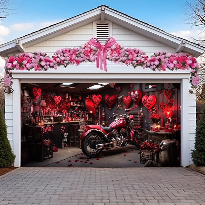 Wedding Outdoor Decorations Garage Door Cover Banner Large Backdrop Decoration for Outdoor Garage Door Home Wall Decorations Event Party Parade3