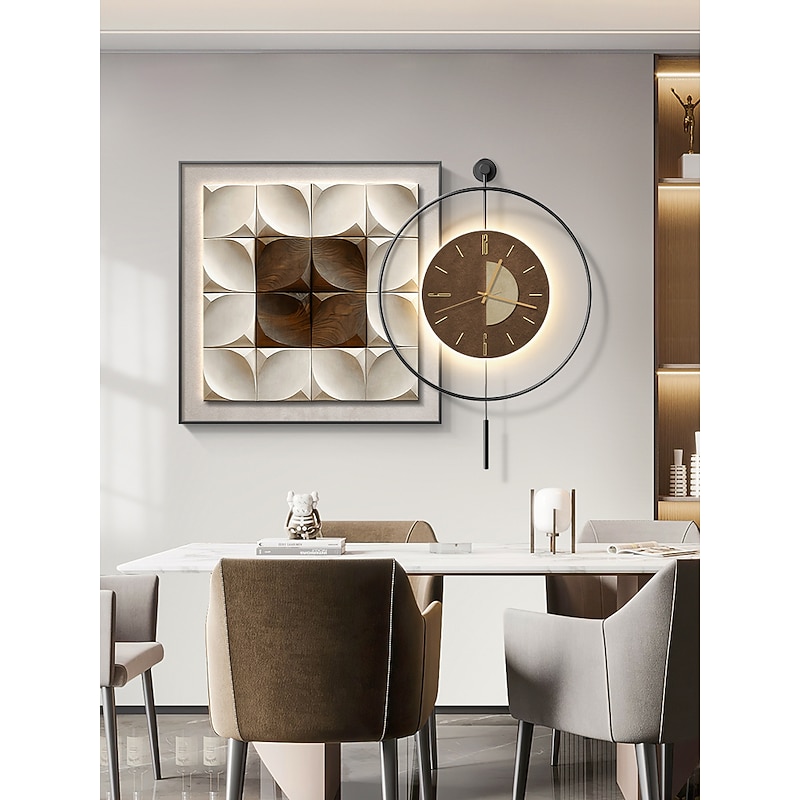Wall lamp Clock 40/60/70/80cm Home Decoration Modern LED Wall Lamps Compatible with Study Living Room Bedside Bedroom 110-240V