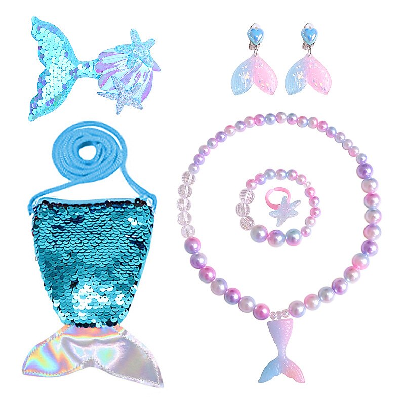 Festival Performance Props Princess Dress Accessories Set Mermaid Colored Jewelry Girl's Dress Accessories Children's4