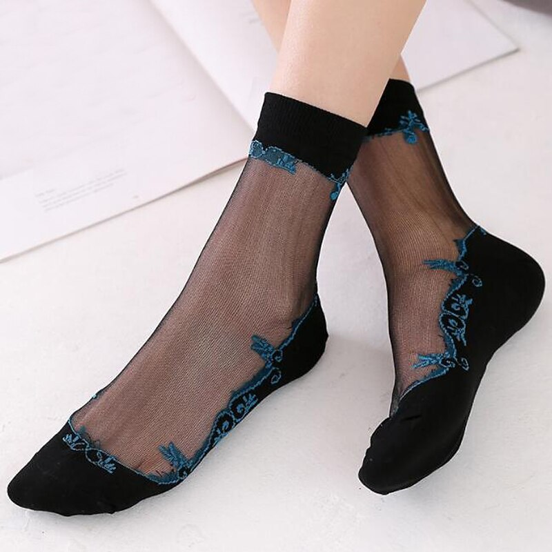 Women's Crew Socks Wedding Work Daily Flower Sexy Lolita 1 Pair