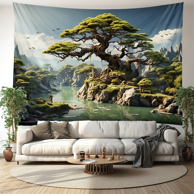 Magic Tree Houses Hanging Tapestry Wall Art Large Tapestry Mural Decor Photograph Backdrop Blanket Curtain Home Bedroom Living Room Decoration4