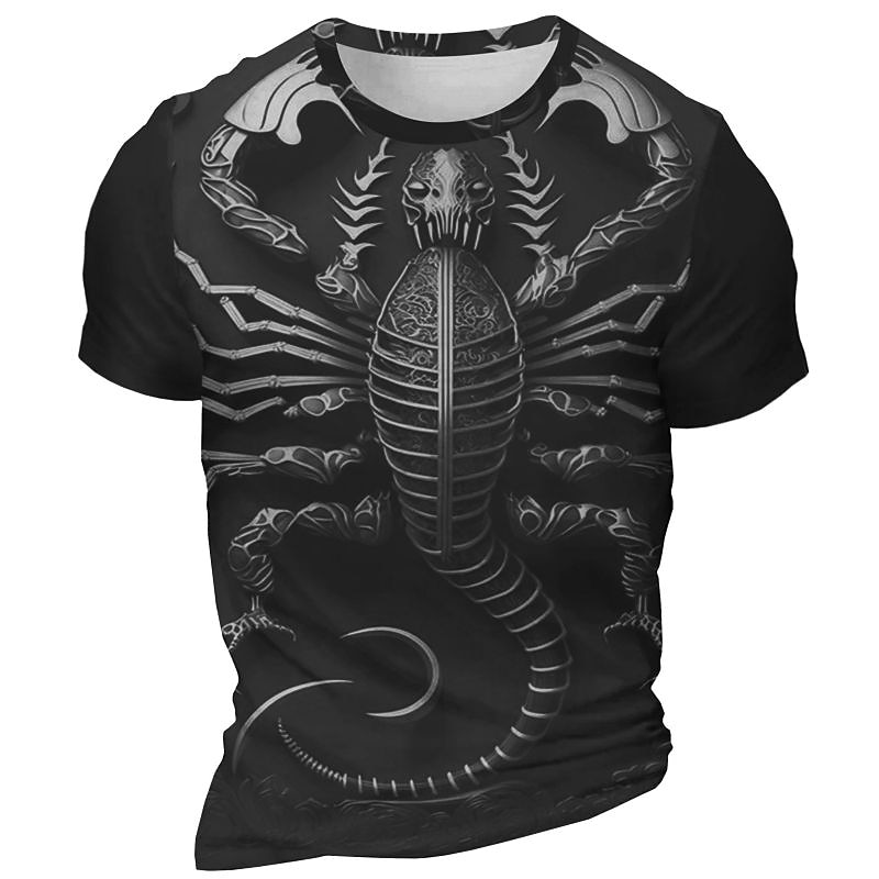 Men's Graphic Scorpion T Shirt Short Sleeve T shirt 3D Print Crew Neck Shirt Daily Designer Retro Vintage Sports Outdoor Holiday Going out Purple Brown Gray Spring & Summer Clothing Apparel S M L XL3