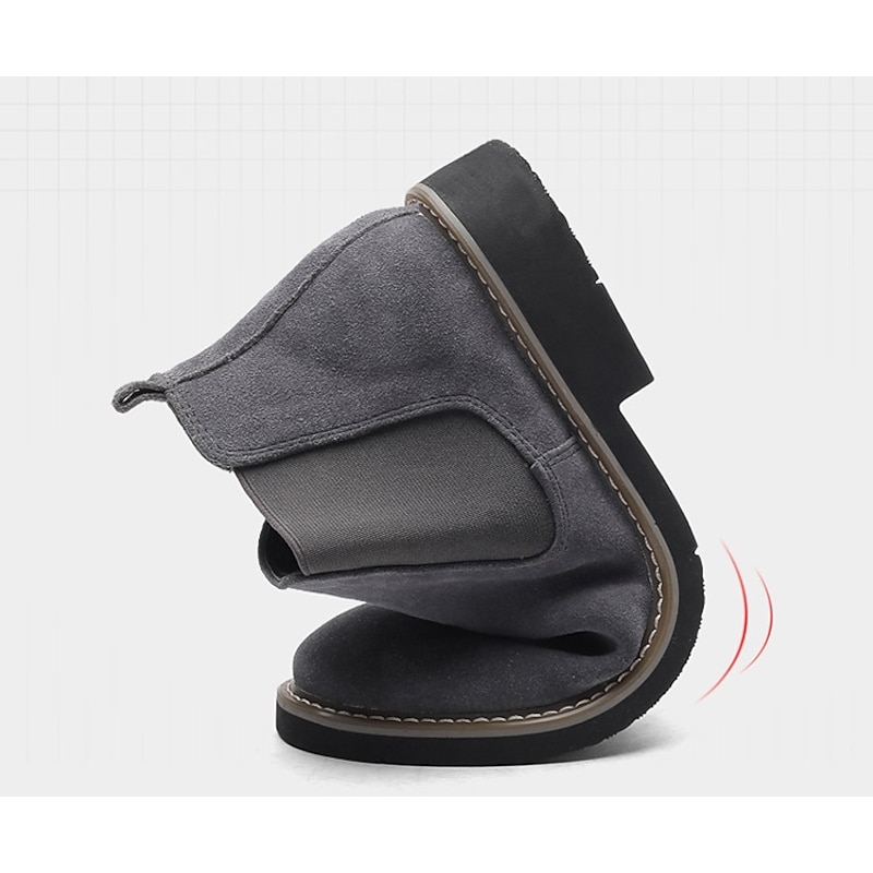 Men's Brown Faux Suede Chelsea Boots – Classic Slip-On Ankle Boots with Elastic Side Panels and Rubber Sole for Casual Wear3