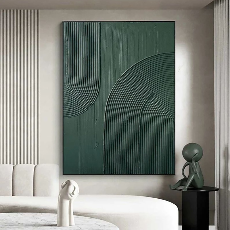 Handmade Oil Painting Canvas Wall Art Decoration Nordic Minimalism Contemporary Green Abstract Texture for Home Decor Rolled Frameless Unstretched Painting3