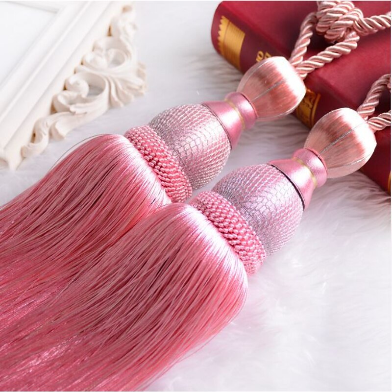 Curtain Rope with Tassels Tiebacks Tennis Ball Curtain Holder Hanging Belts Ropes Clips Fastener Tieback Curtains Accessories4