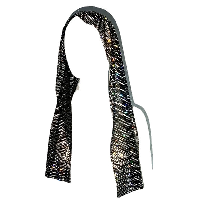 Sheer Mesh Rhinestone Head Wrap Scarf Scarf Metallic Sparkle Sexy Polyester For Disco Cosplay Carnival Women's Costume Jewelry Fashion Jewelry3
