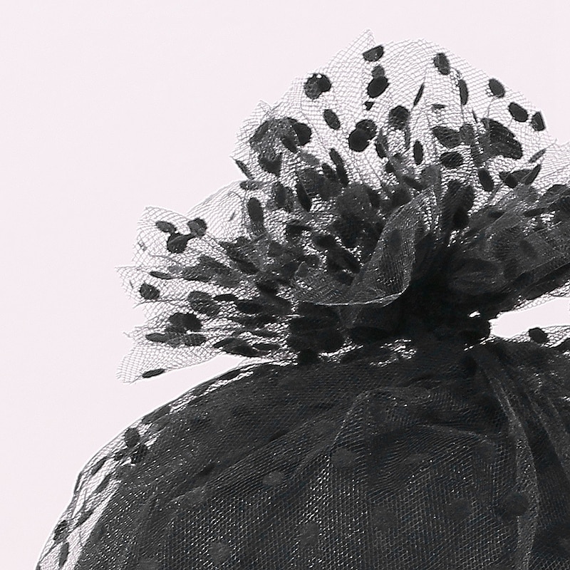 Hats Fiber Sun Hat Veil Hat Casual Holiday Simple Retro With Polka Dot Tulle Headpiece Headwear4