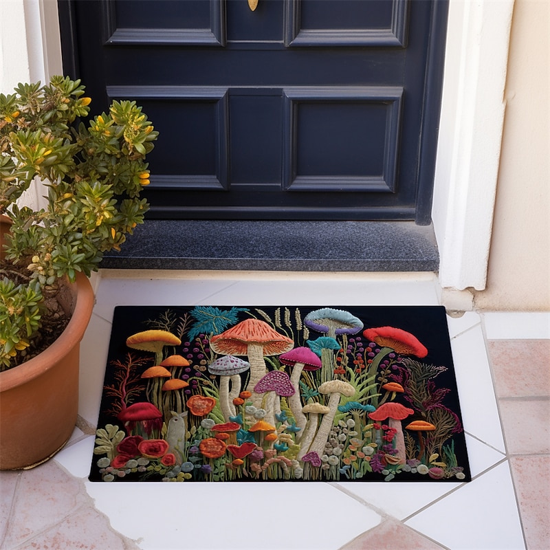 Fantasy Mushroom Doormat Floor Mats Washable Rugs Kitchen Mat Quilting Art Non-Slip Oil Proof Rug Indoor Outdoor Mat Bedroom Decor Bathroom Mat Entrance Rug3