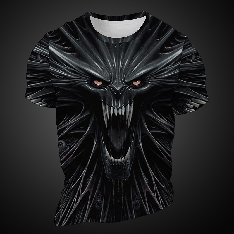 Men's Graphic Animal Devil T Shirt Short Sleeve T shirt 3D Print Crew Neck Shirt Daily Designer Retro Vintage Sports Outdoor Holiday Going out Deep Purple Purple Orange Spring & Summer Clothing4