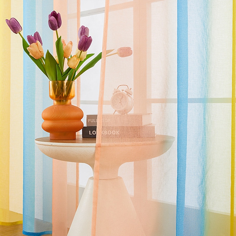 June Pride Month LGBT Rainbow Semi Sheer Curtain Teenage Girls Bedroom Curtains Set Window Panel Voiles Drape for Girls Room/Kids Room/Nursery/Living Room 1 Panel4