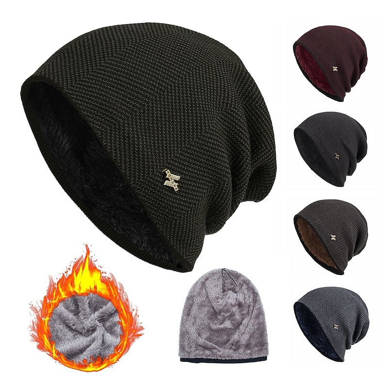 Men's Unisex Beanie Hat Navy Wine Red Portable Breathable Foldable Lightweight2