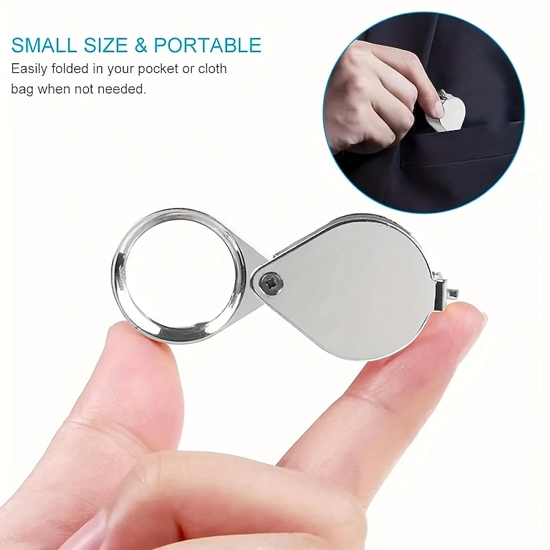 30x Jewelry Magnifying Glasses Pocket Folding Magnifier Mini Diamond Loupe Lens Triplet Eye Glass Tool Reading Magnifier2