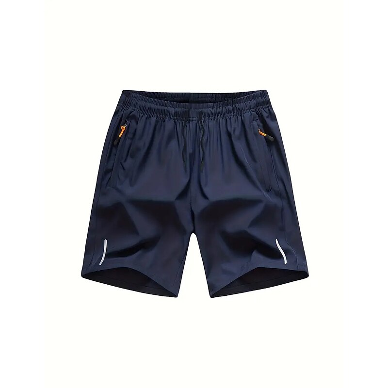 Men's Athletic Shorts Running Shorts Gym Shorts Sports Going out Weekend Breathable Quick Dry Running Casual Pocket Drawstring Elastic Waist Plain Knee Length Gymnatics Activewear Black Dark Blue3