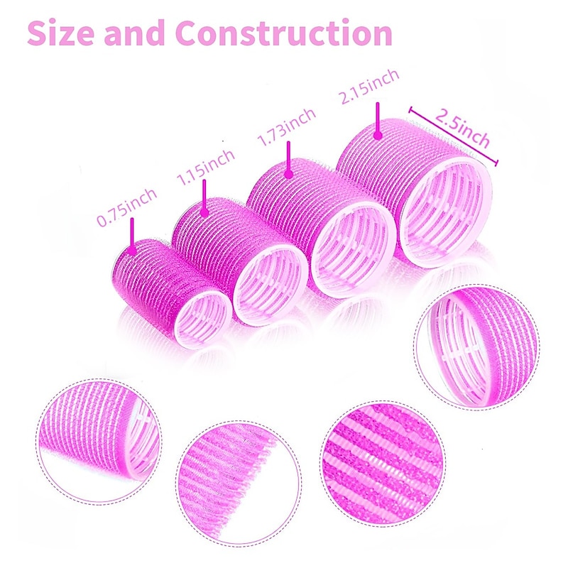 36Pcs Hair Roller Set with Clips, Self-Grip Hair Rollers for Volume, Salon Hairdressing Curlers and DIY Hairstyles, 4 Sizes Rollers Hair Curlers in a Storage Bag3