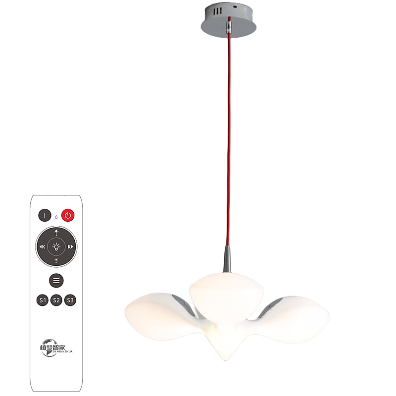 LED Pendant Lights White Seagull Light Dining Room Hanging Lamp Chandelier Stairs Hall Living Room Kitchen High Ceiling Lighting Hotel Bird Iron and Acrylic,Dimmable with Romote Control4