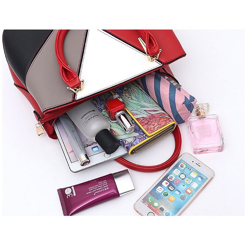 Women's Handbag Shoulder Bag Diaper Bag Tote Leather PU Leather Shopping Daily Large Capacity Durable Black Pink Red3