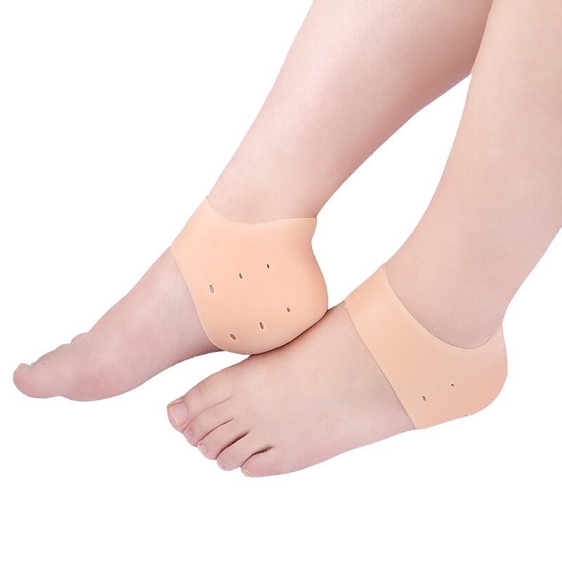 Silicone Anti cracking Heel Cover for Heel Pain and Anti cracking Men's and Women's Soft White Socks for Heel Dry Cracking Foot Cover3