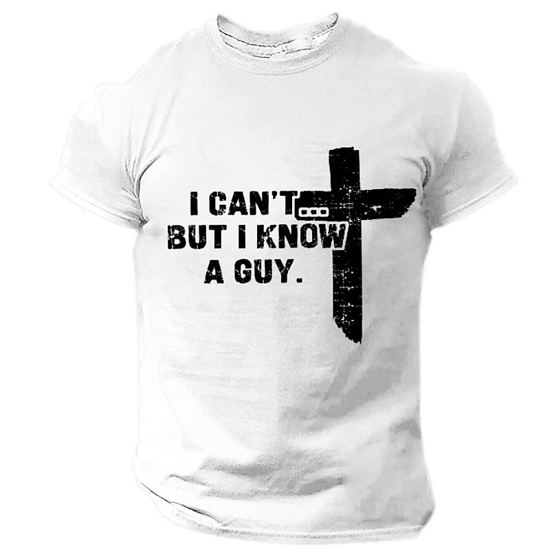 Men's Faith T Shirt Tee Top Cotton Short Sleeve Graphic Shirt Black White Red Comfortable Tee Sports Outdoor Holiday Fashion Designer Clothing