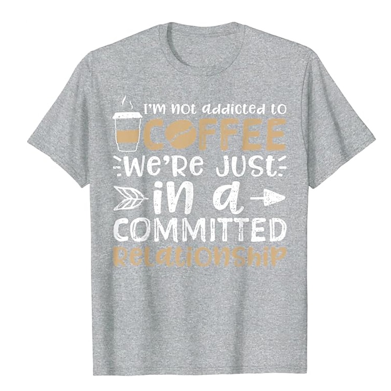 Men's Letter Drink T Shirt Tee Top Cotton Short Sleeve Graphic Shirt Heather Gray Black Red Comfortable Tee Sports Outdoor Holiday Fashion Designer Clothing3