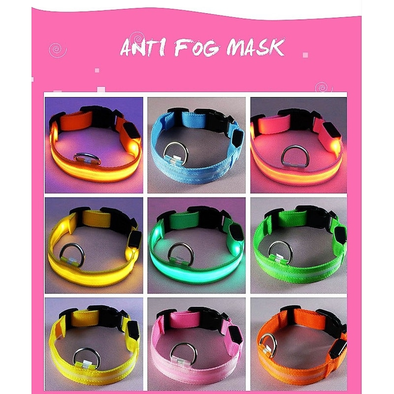 Dog Cat Pets Reflective Band Light Up Collar Tie / Bow Tie Reflective Adjustable Portable Rechargeable Safety Reflective Strip Outdoor Running Walking Solid Colored Husky Labrador Alaskan Malamute 1PC