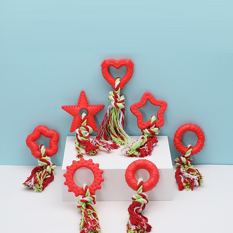 Ball Chew Toy Ball Launchers Interactive Toy Ropes with Durable Pet Exercise Pet Training Teething Rope Toy Teething Toy for Dog Cat Kitten Indoor Outdoor Pet Play2