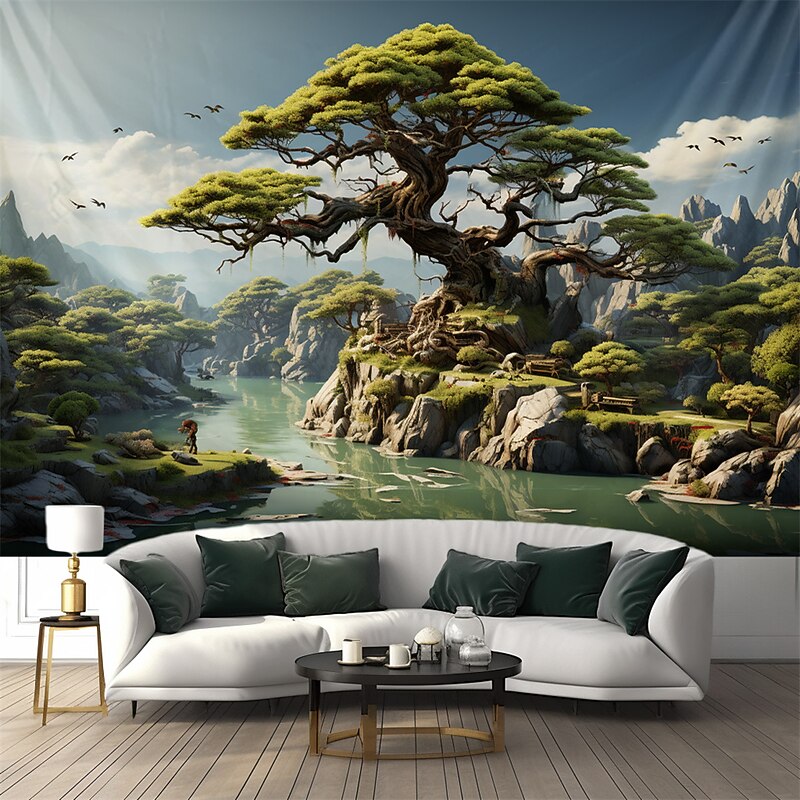 Magic Tree Houses Hanging Tapestry Wall Art Large Tapestry Mural Decor Photograph Backdrop Blanket Curtain Home Bedroom Living Room Decoration 9