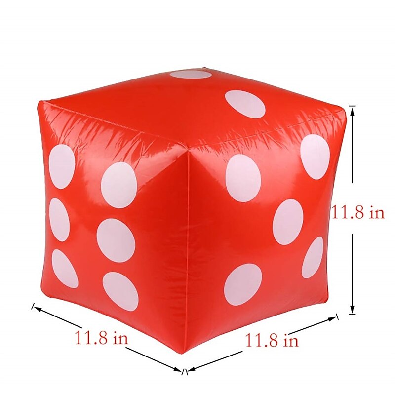 11.8 Jumbo Inflatable Dice 2pack Outdoor Fun Giant Inflatable Dice Set and 12mm 10pcs Dice for Indoor and Outdoor Broad Game Ludo and Pool Party3