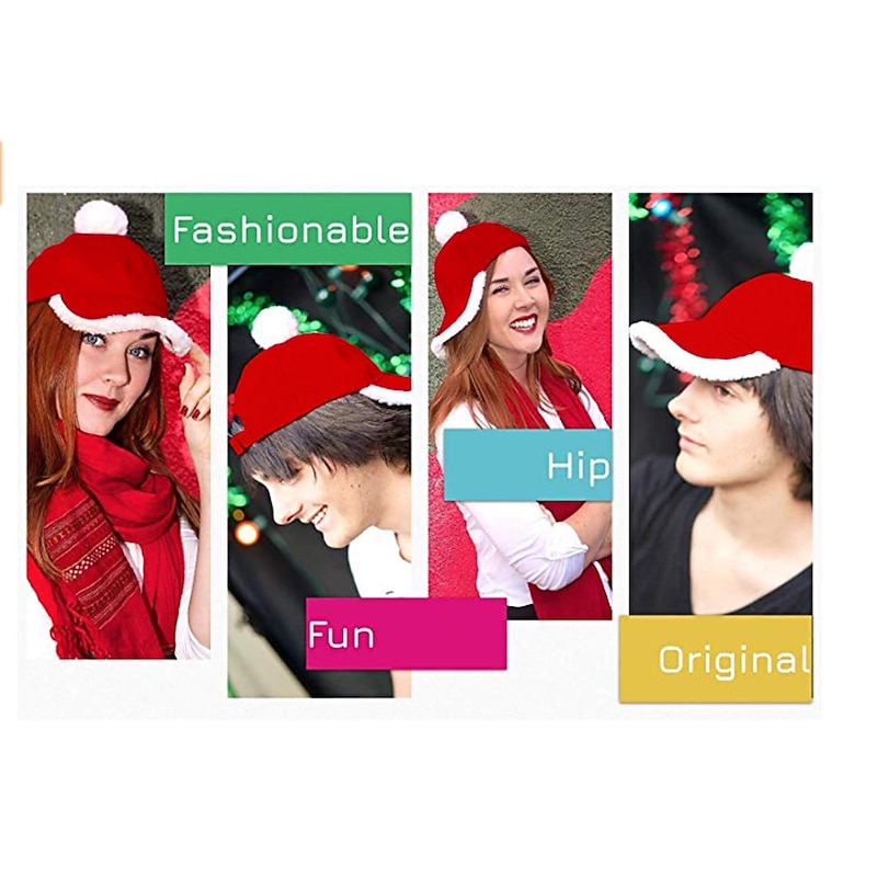 Santa Hat Christmas Costume Baseball Cap Hat Xmas Accessories For Kids Adults Adjustable Christmas Eve Party4