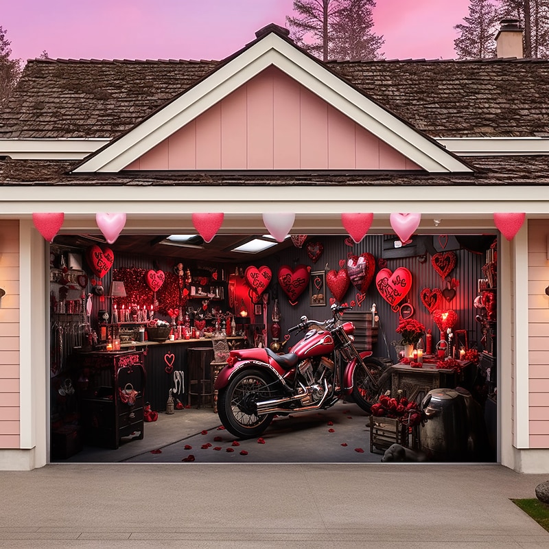 Wedding Outdoor Decorations Garage Door Cover Banner Large Backdrop Decoration for Outdoor Garage Door Home Wall Decorations Event Party Parade