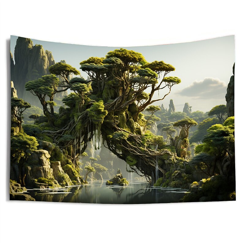Magic Tree Houses Hanging Tapestry Wall Art Large Tapestry Mural Decor Photograph Backdrop Blanket Curtain Home Bedroom Living Room Decoration 13