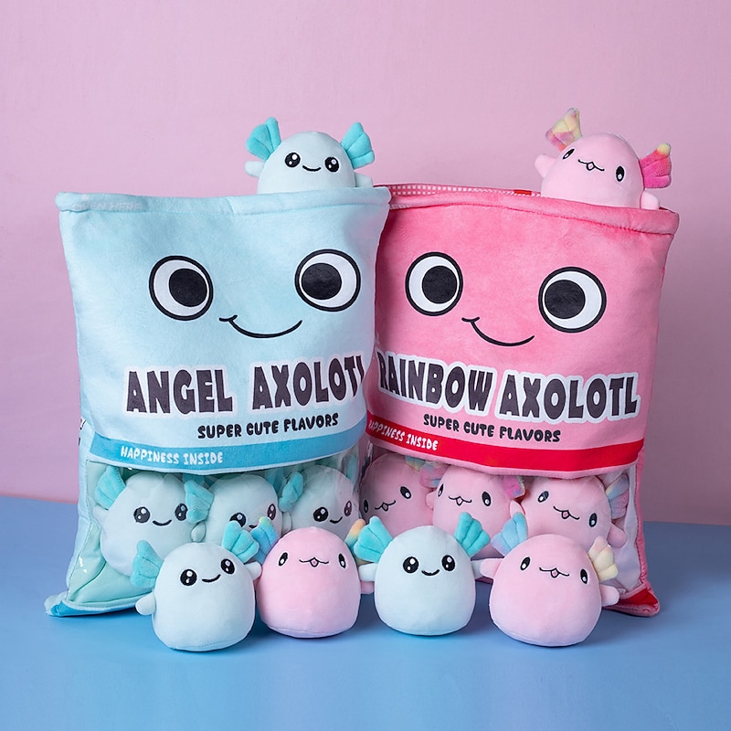 A Bag Of Puff Biscuits Lamian Noodles Pillow Alien Newt Plush Toy2