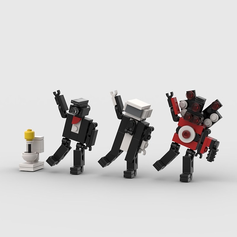 Toilet Man and Surveillance Man Toy Titan Sound TV Man Skibidi Toilet Building Block Q Cute Team3
