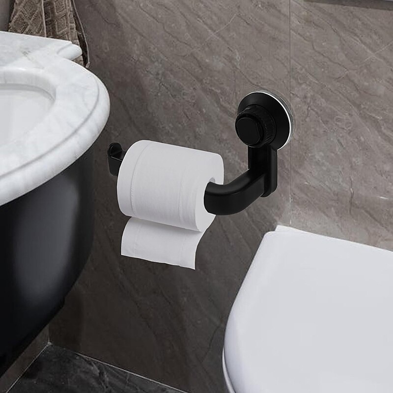 Punch Free Toilet Paper Holder Self-adhesive Suction Cup Rack Kitchen Bathroom Storage Waterproof Moisture Proof Towel Accessories Shelf Toilet Paper Holder Wall Mounted2