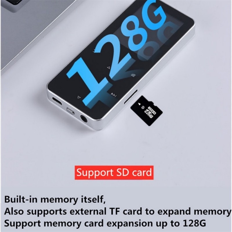 16GB 1.8 inch Met Bluetooth 5.0 MP3 Speler Full Touch Screen  MP4 Player Muziekspeler Met Ingebouwde speaker Fm Radio Recorder Video2