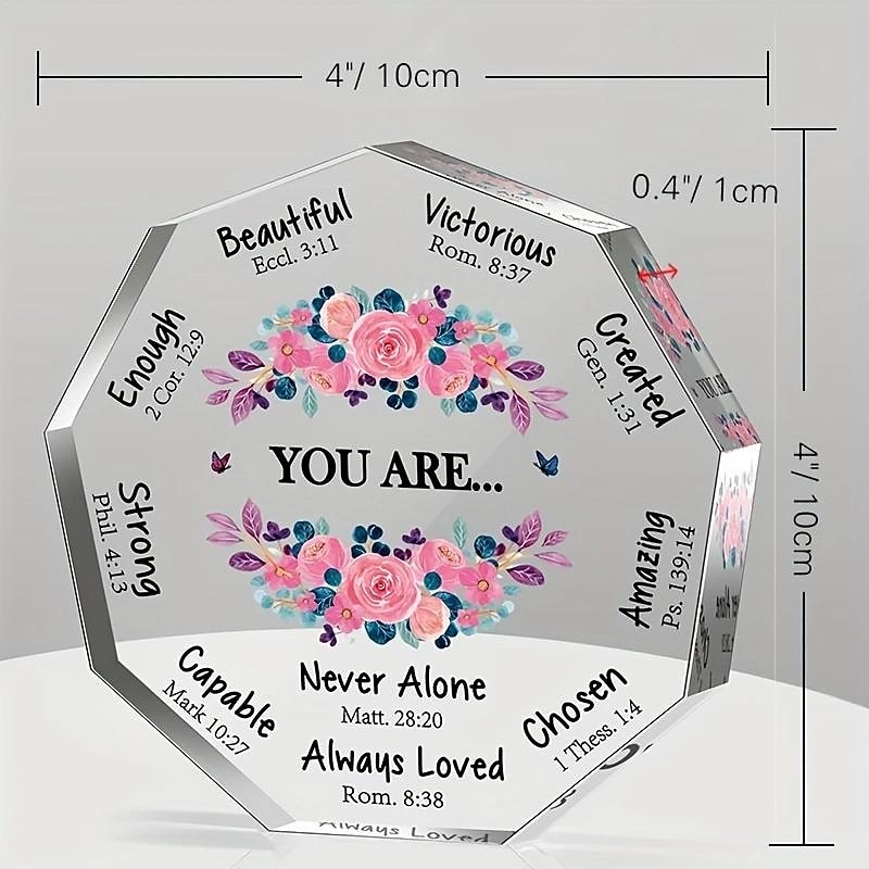 Gifts for Women (4*4Inch), Birthday Gifts Inspiration Religious Gifts Spiritual Gifts Catholic Gifts For Women Her Mom Friends Female Coworker Sister (Acrylic)3