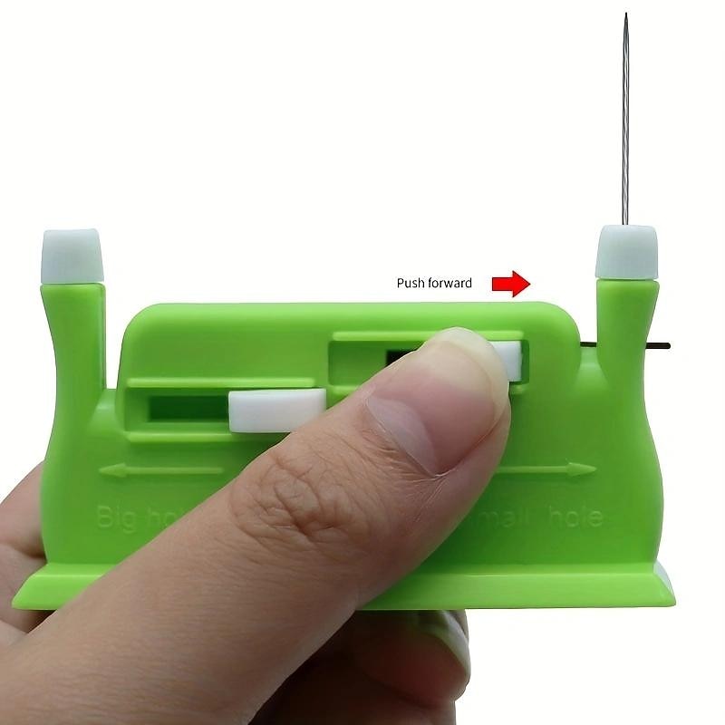 1pc Auto Needle Threader Tool Home Hand Machine Sewing Automatic Double-headed Thread Device, Multi-Functional Double-Headed Lead Machine Needle Thread, Hand Sewing Needle Threading Machine