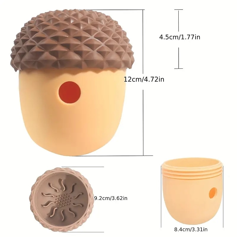Acorn Shaped Pet Food Leakage Toy Teeth Grinding Silicone SlowFood Pet Toys For Dog Supplies4