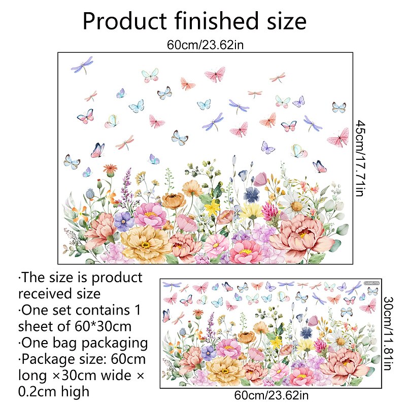 Floral Bouquet Window Sticker Colorful Spring Wall Sticker Window Cling Decoration – Double-Sided, Washable, Reusable, Perfect for Home & Office Decor4