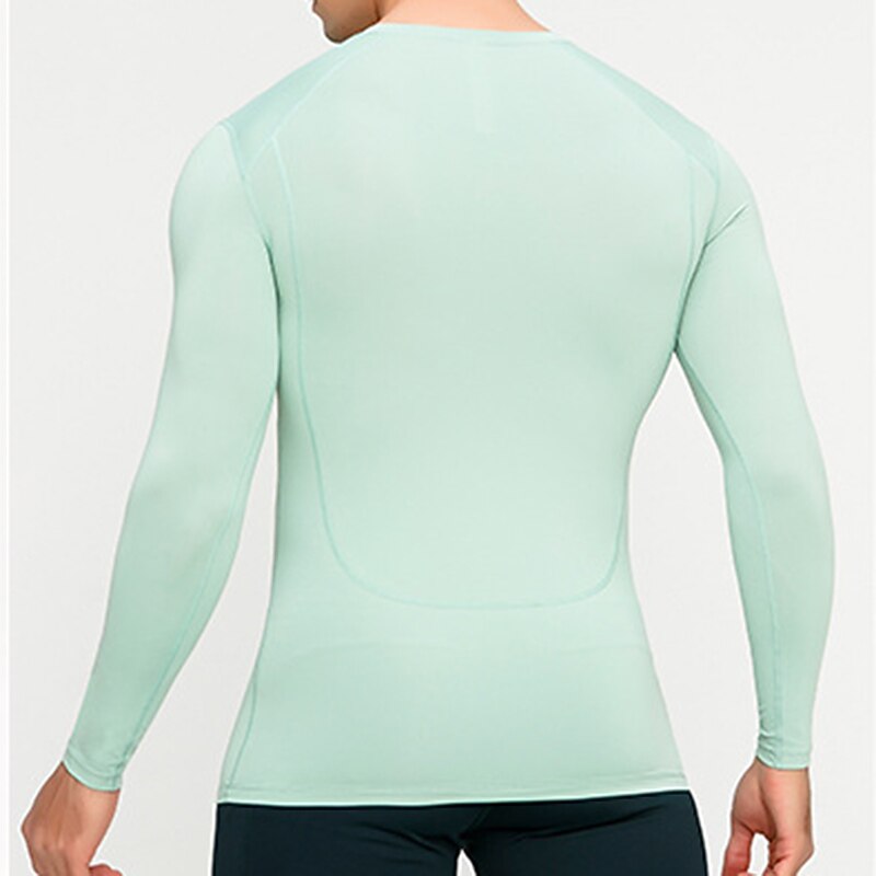 Men's Gym Shirt Compression Shirt Fitness Shirt Men Tops Zip Polo Crew Neck Long Sleeve Sports & Outdoor Vacation Going out Casual Daily Quick dry Sweat wicking Breathable High Elasticity Plain Black4