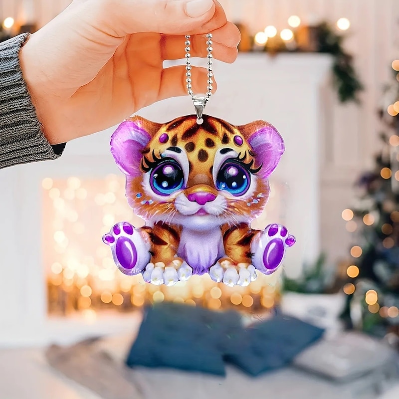 1pc Car Hanging Ornament,Acrylic 2D Flat Printed Keychain, Optional Acrylic Ornament and Car Rear View Mirror Accessories Memorial Gifts Pack2