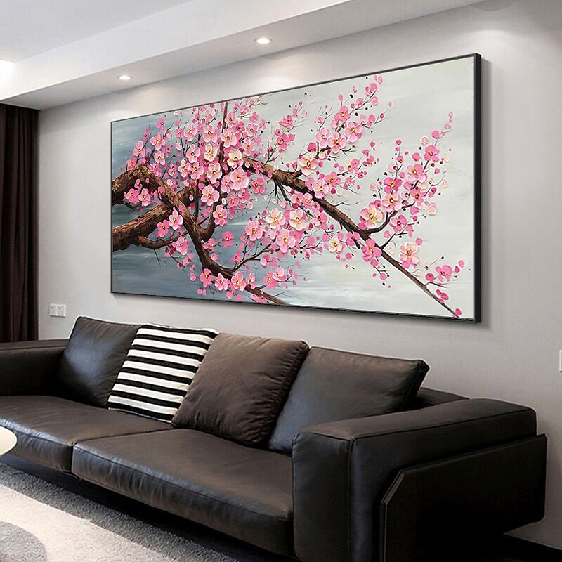 Mintura Handmade Tree Flower Oil Paintings On Canvas Wall Art Decoration Modern Abstract Picture For Home Decor Rolled Frameless Unstretched Painting4